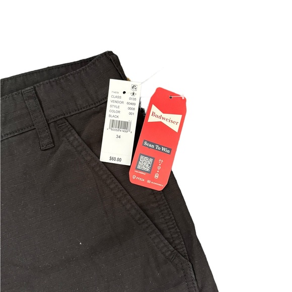 PacSun Budweiser Collab Cargo Pants in Black. Size 34. NWT - Picture 6 of 10